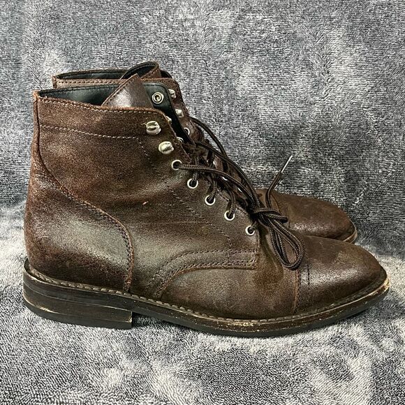 Thursday Boots Cap Toe Lace Up Brown Leather Boots Captain Mens Size 9 - Picture 3 of 8